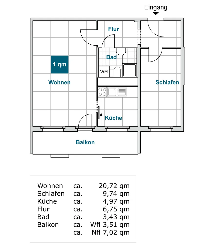 2 Zimmer Wohnung mit 50 m² in Dresden – Bild 2