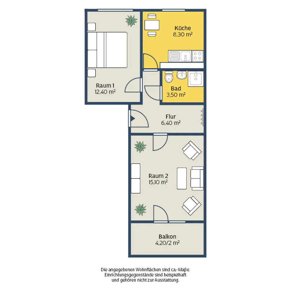 2 Zimmer Wohnung mit 48 m² in Leipzig – Bild 2