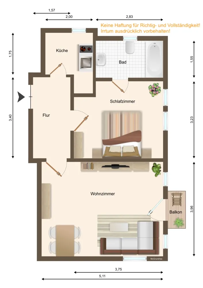 2 Zimmer Wohnung mit 45 m² in Heide – Bild 9