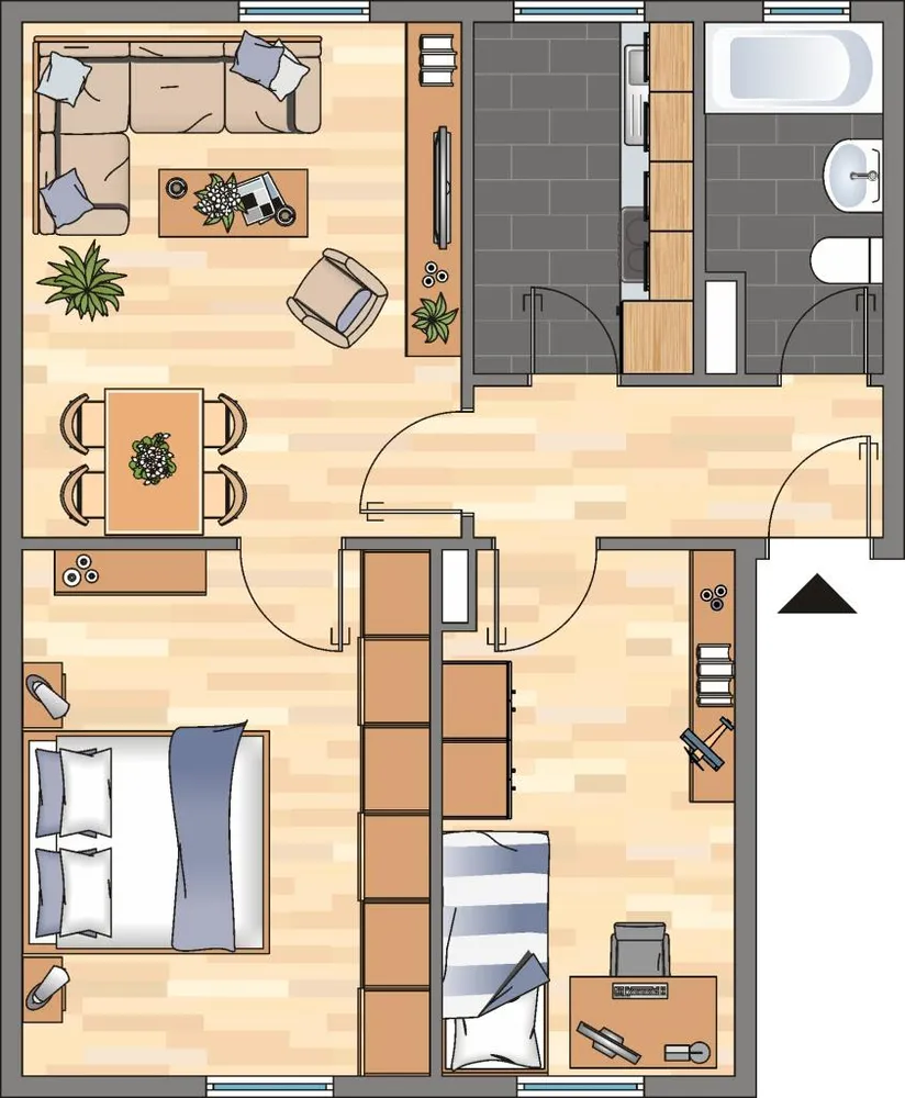 3 Zimmer Wohnung mit 52 m² in Hamm – Bild 2