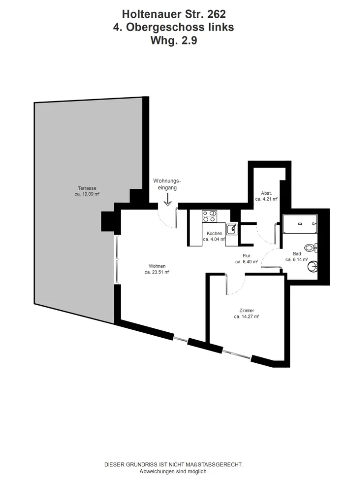 2 Zimmer Wohnung mit 78 m² in Kiel – Bild 2