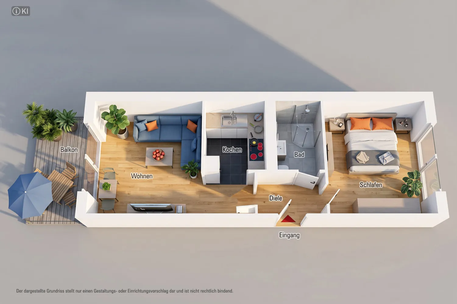 2 room apartment with 42 m² in Chemnitz – Photo 2