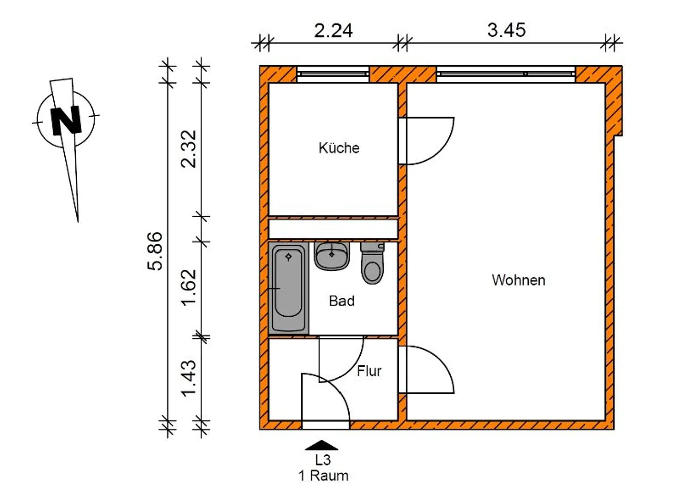 1 Zimmer Wohnung mit 32 m² in Magdeburg – Bild 7