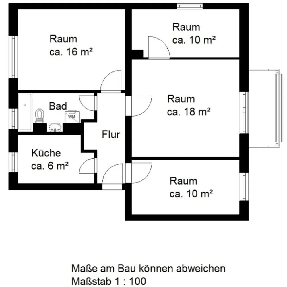 4 Zimmer Wohnung mit 68 m² in Halle (Saale) – Bild 2
