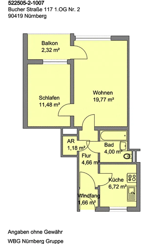 2 Zimmer Wohnung mit 51 m² in Nürnberg – Bild 3