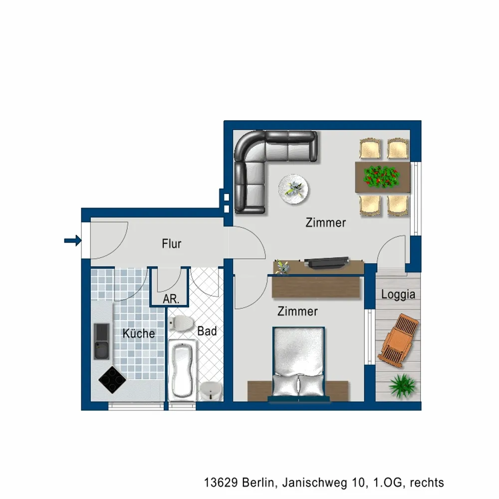 2 Zimmer Wohnung mit 48 m² in Berlin – Bild 2