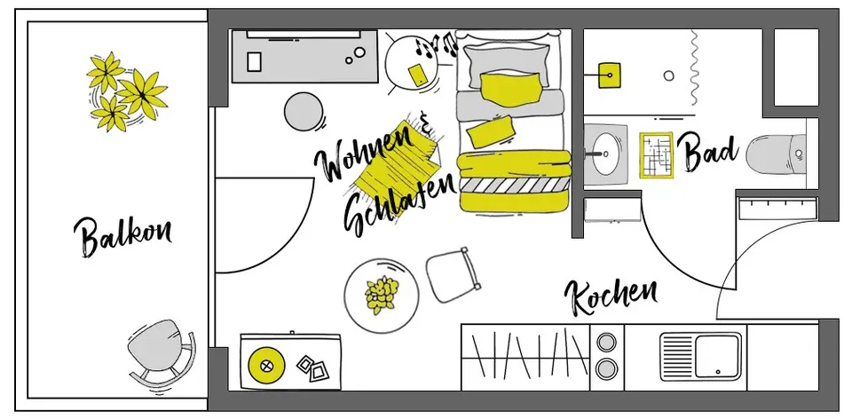 2 Zimmer Wohnung mit 27 m² in Berlin – Bild 2