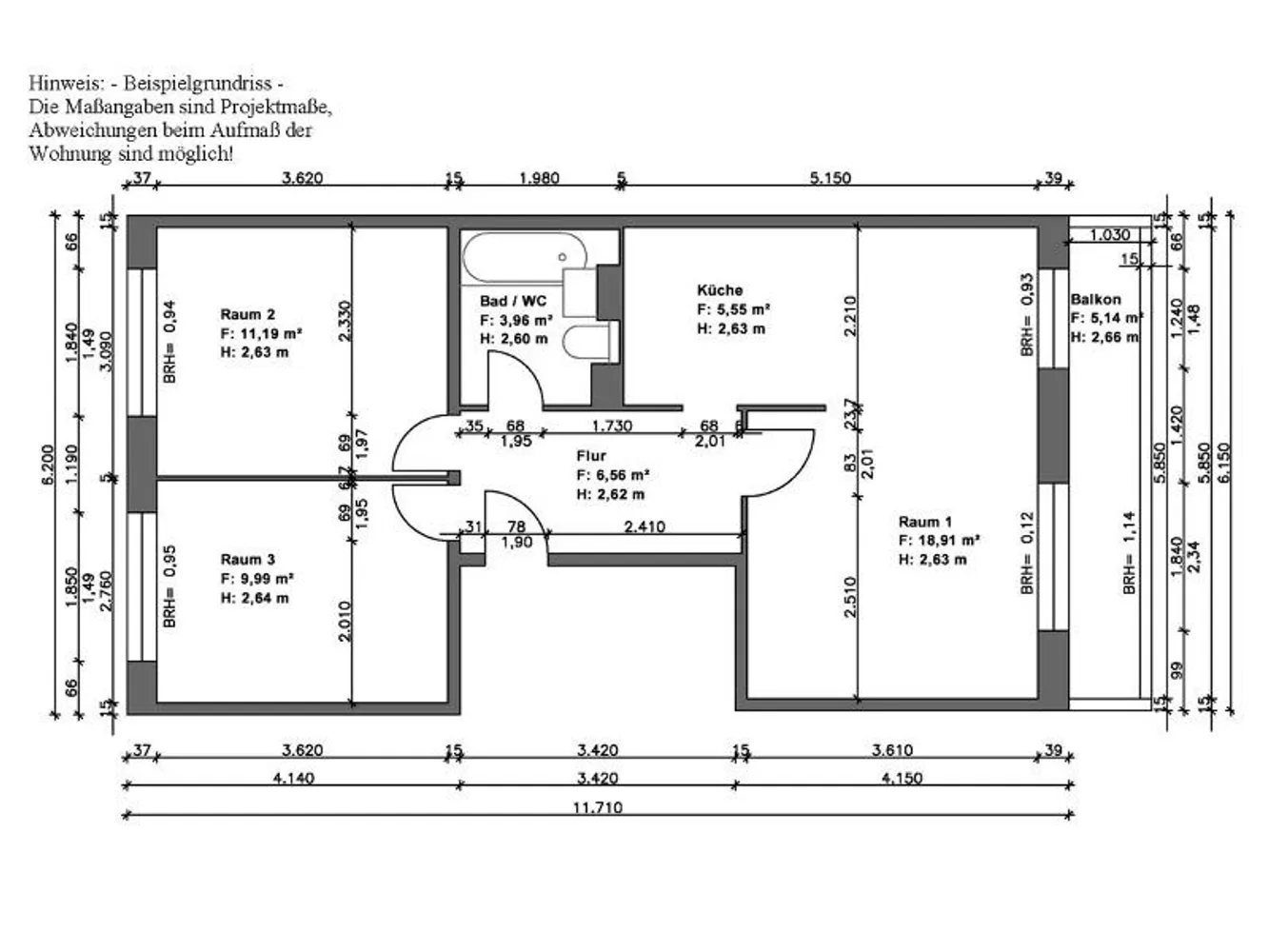 3 Zimmer Wohnung mit 59 m² in Halle (Saale) – Bild 6