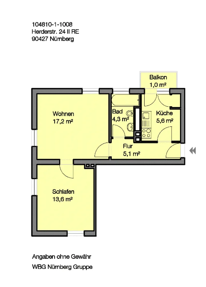 2 Zimmer Wohnung mit 47 m² in Nürnberg – Bild 8