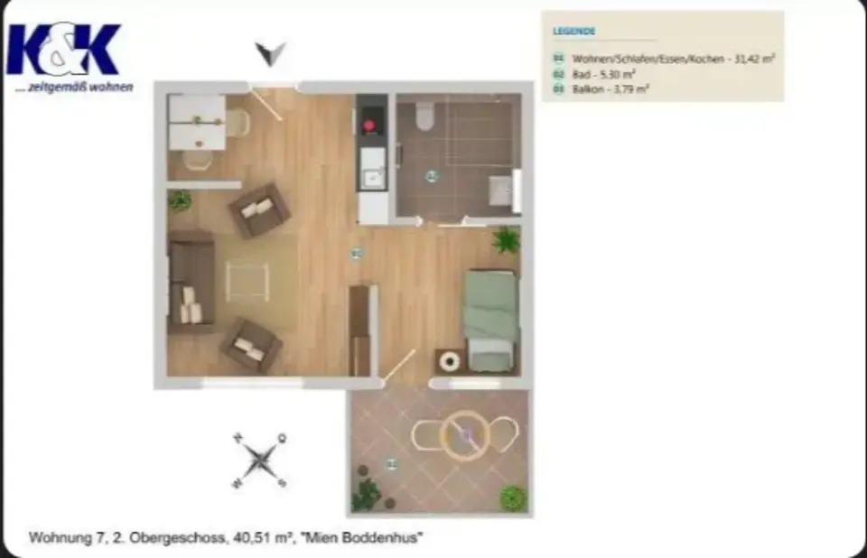 Studio mit 41 m² in Stralsund – Bild 5