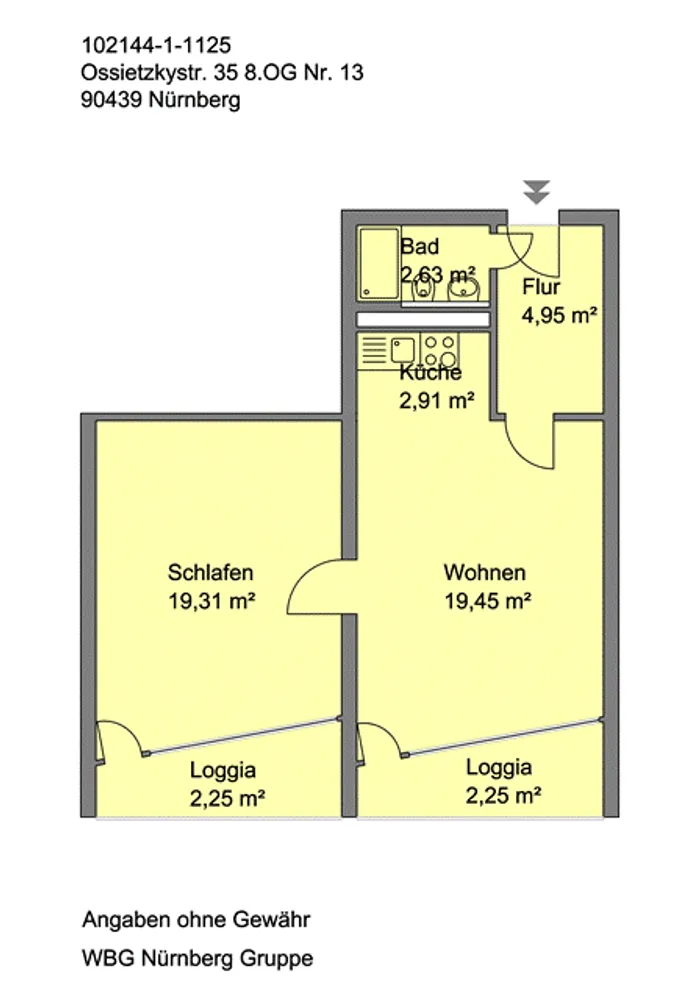 2 room apartment with 51 m² in Nuremberg – Photo 3