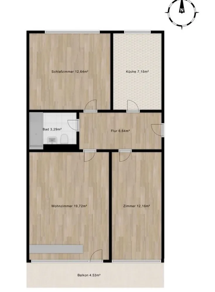 3 Zimmer Wohnung mit 66 m² in München – Bild 2