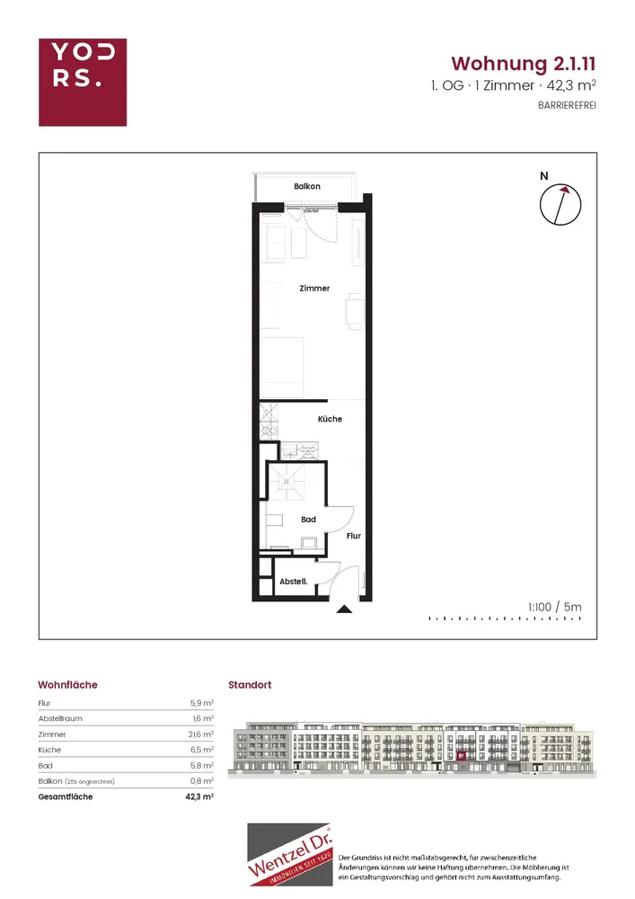1 Zimmer Wohnung mit 42 m² in Hamburg – Bild 6