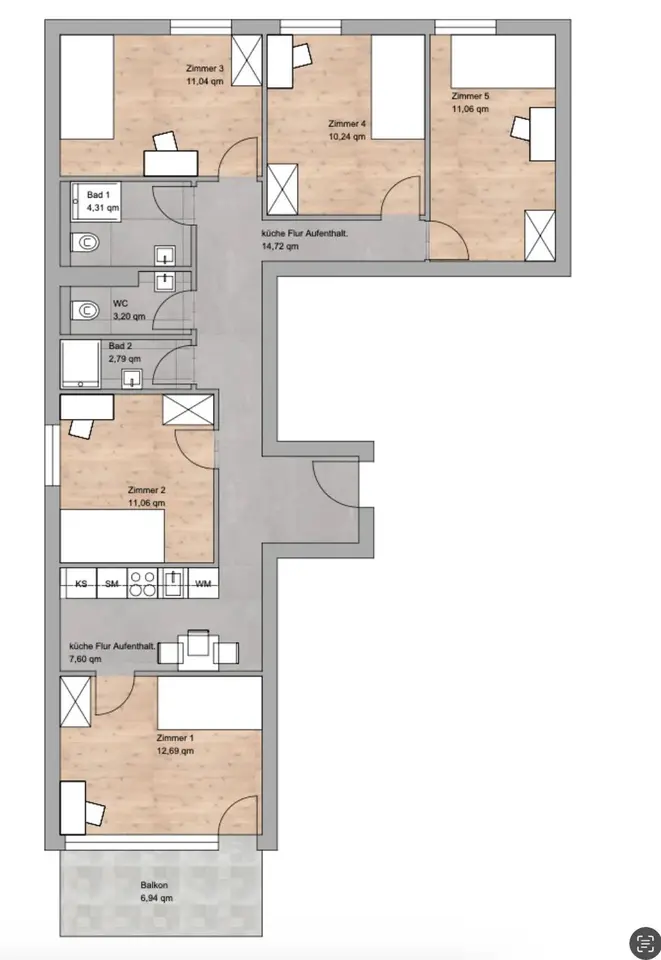 2 Zimmer Wohnung mit 16 m² in München – Bild 10