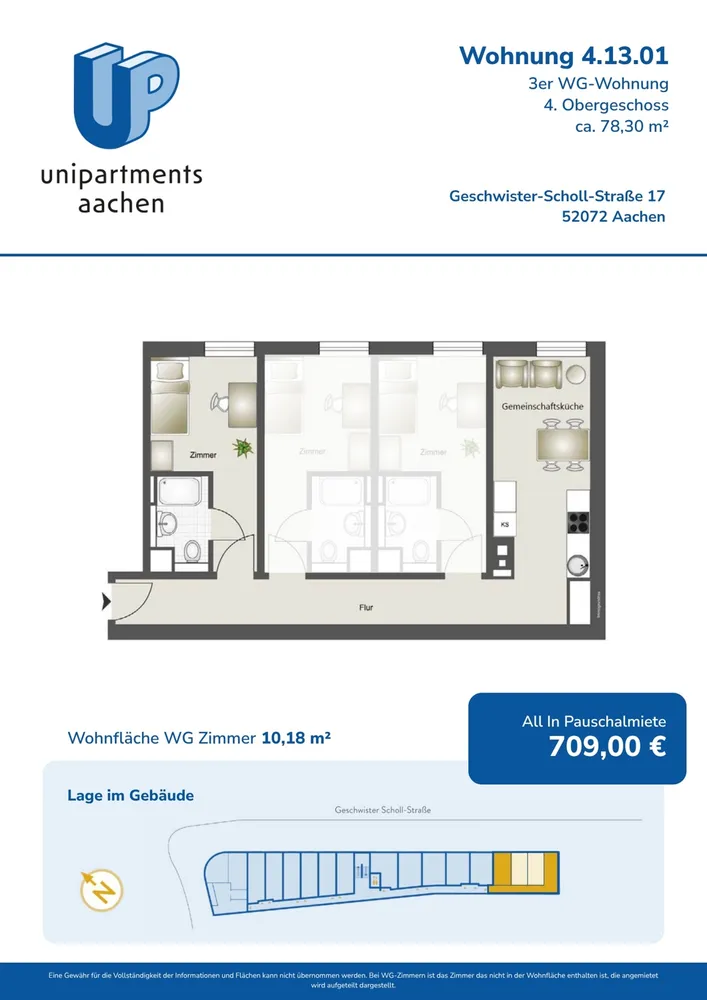 1 Zimmer Wohnung mit 26 m² in Aachen – Bild 11