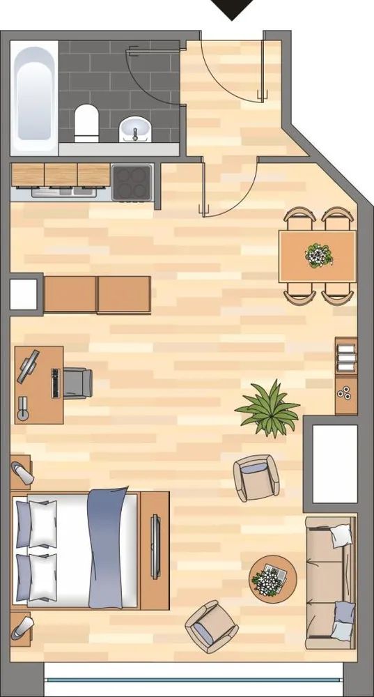 1 Zimmer Wohnung mit 47 m² in Düsseldorf – Bild 2