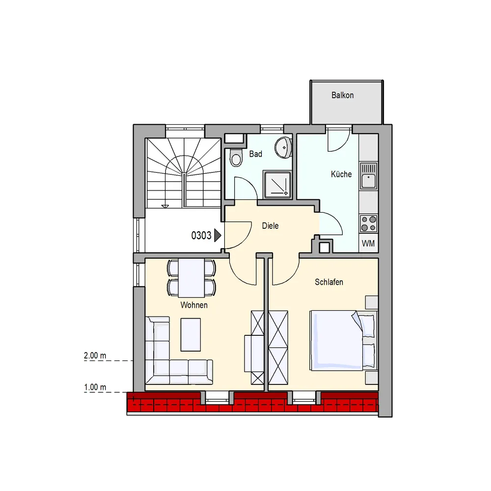 2 Zimmer Wohnung mit 43 m² in Stuttgart – Bild 2