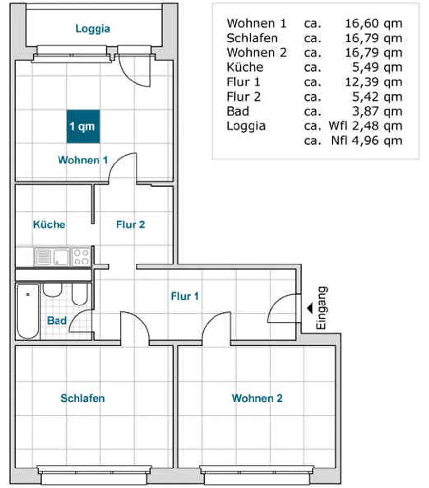 3 Zimmer Wohnung mit 80 m² in Dresden – Bild 2
