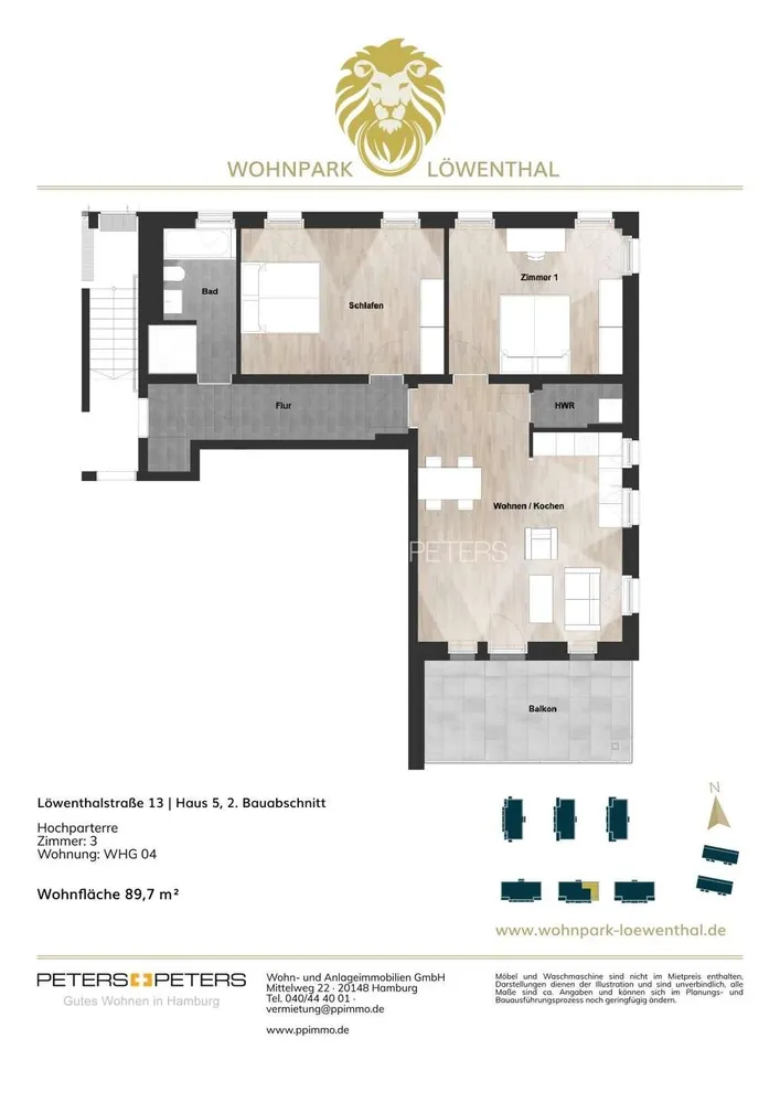 3 Zimmer Wohnung mit 93 m² in Schwerin – Bild 1