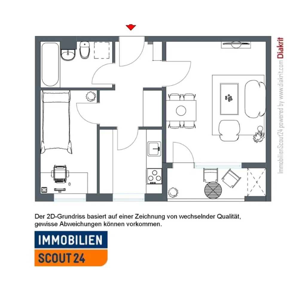 2 room apartment with 45 m² in Kassel – Photo 2
