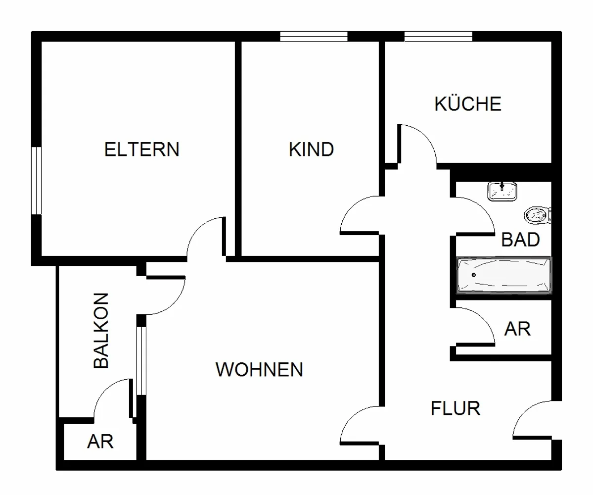 3 Zimmer Wohnung mit 67 m² in Dortmund – Bild 2