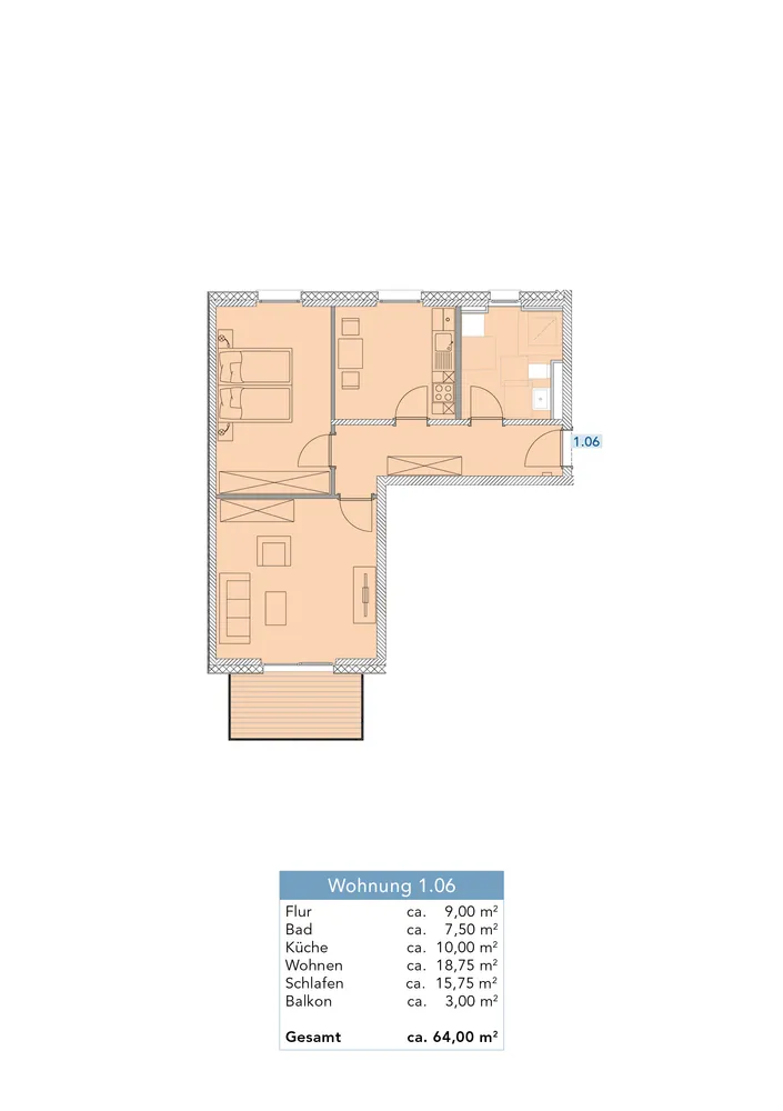 2 Zimmer Wohnung mit 64 m² in Rostock – Bild 9