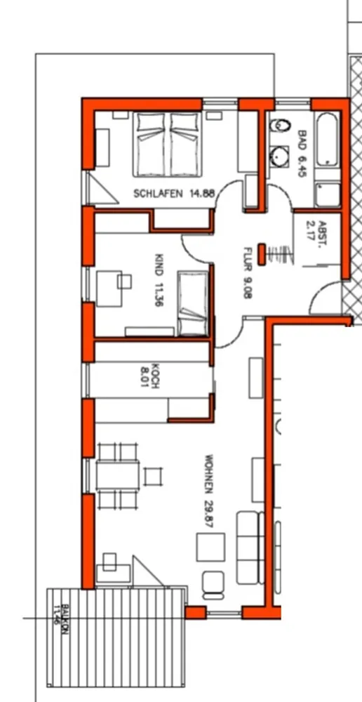 3 room apartment with 87 m² in Ingolstadt – Photo 2