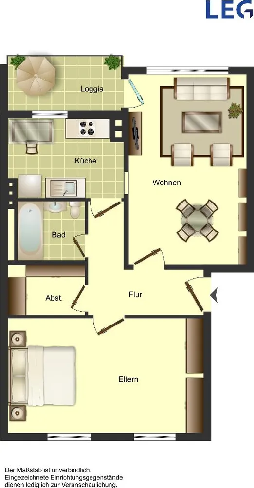 2 Zimmer Wohnung mit 55 m² in Duisburg – Bild 2