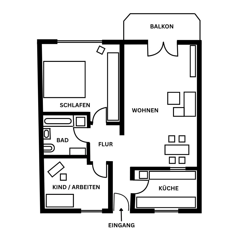 3 Zimmer Wohnung mit 70 m² in München – Bild 2