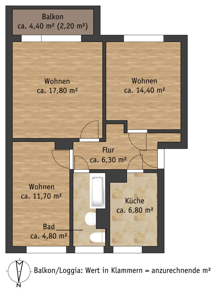 3 Zimmer Wohnung mit 64 m² in Pirna – Bild 4