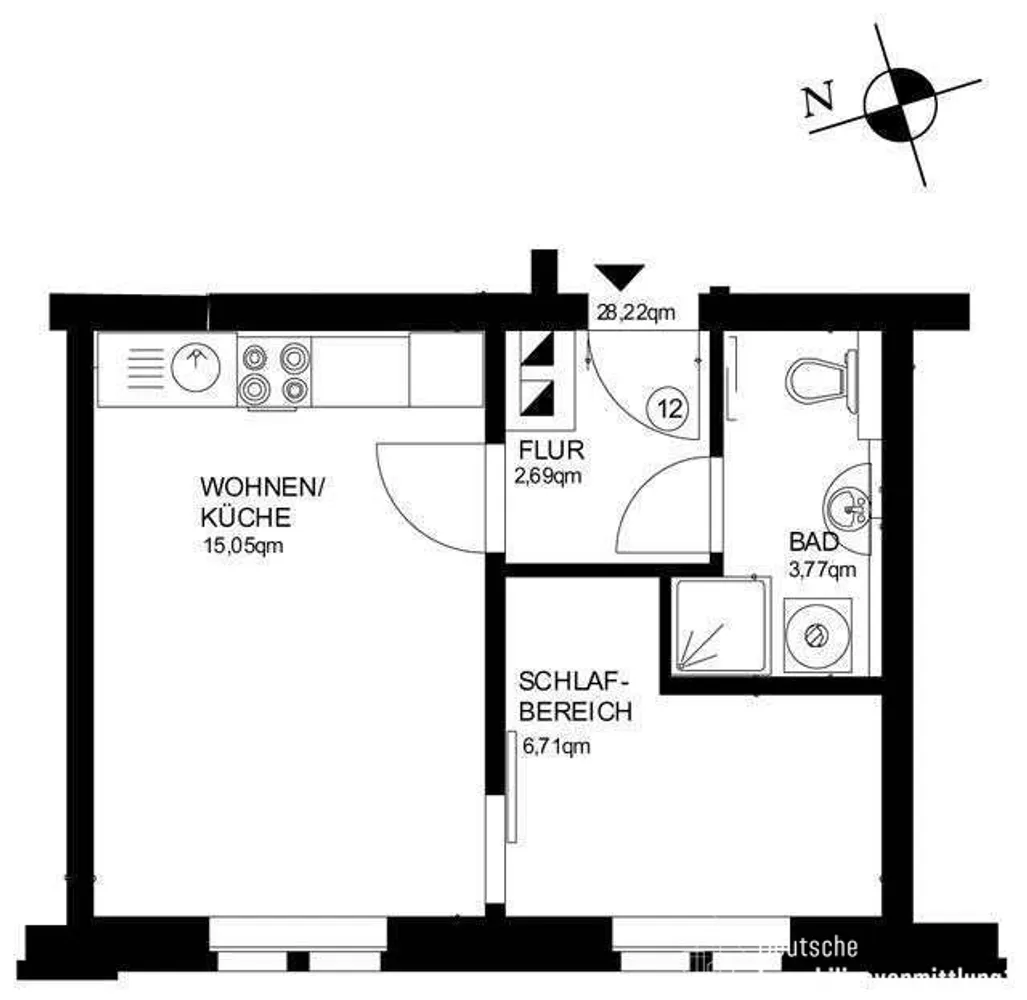 2 Zimmer Wohnung mit 28 m² in Leipzig – Bild 9