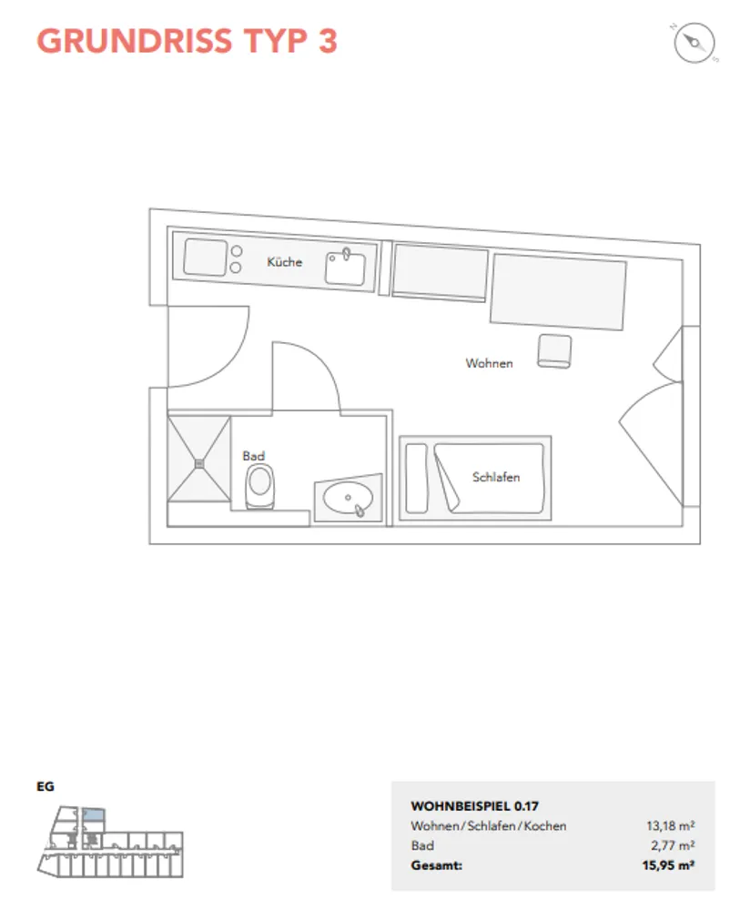 1 Zimmer Wohnung mit 17 m² in Nürnberg – Bild 8