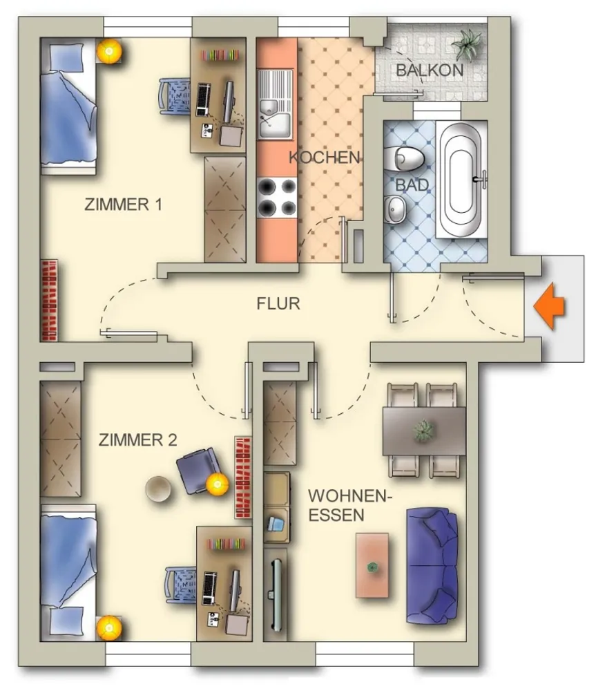 3 Zimmer Wohnung mit 59 m² in Karlsruhe – Bild 9
