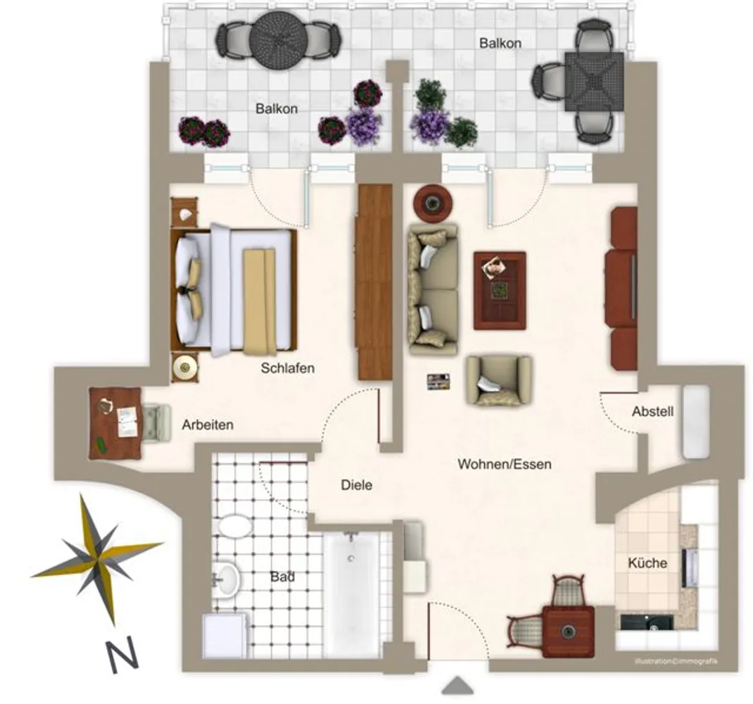 2 room apartment with 46 m² in Munich – Photo 6
