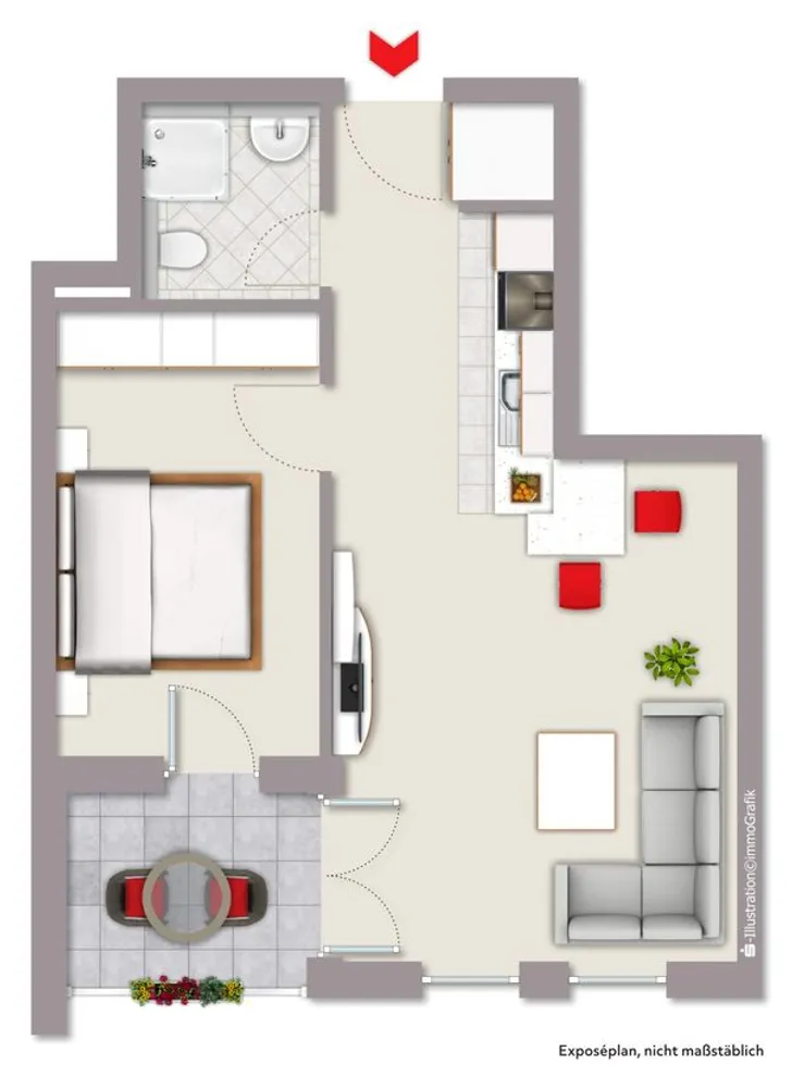 2 Zimmer Wohnung mit 45 m² in Aschaffenburg – Bild 1