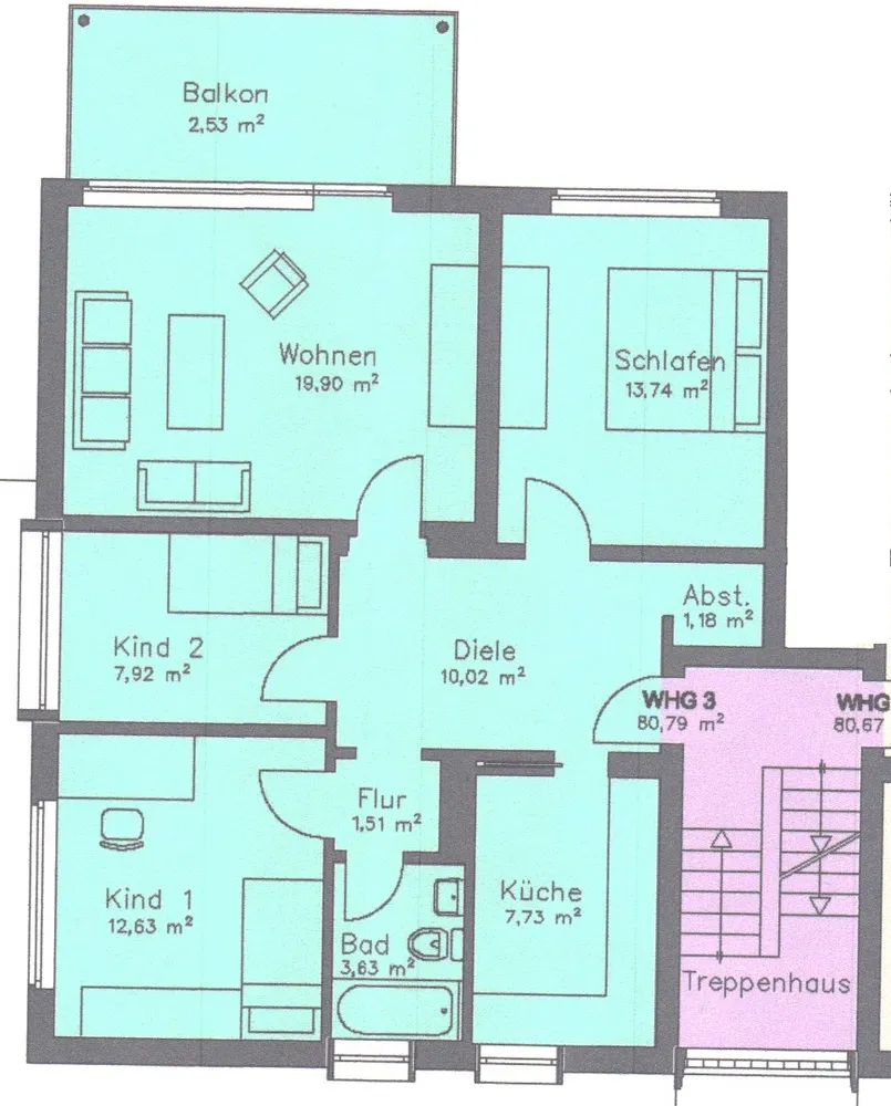 4 Zimmer Wohnung mit 81 m² in Borken – Bild 4
