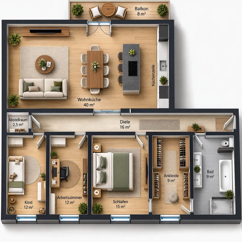 5 Zimmer Wohnung mit 120 m² in Duisburg – Bild 2