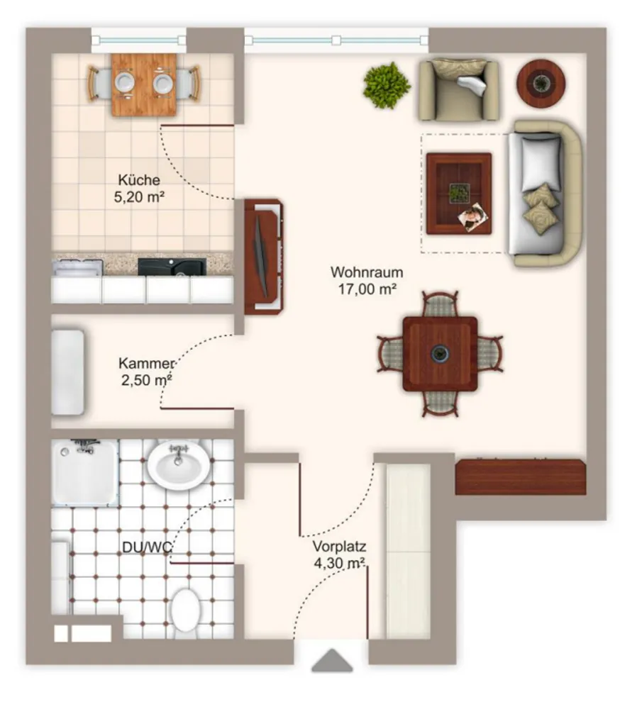 1 room apartment with 33 m² in Munich – Photo 9