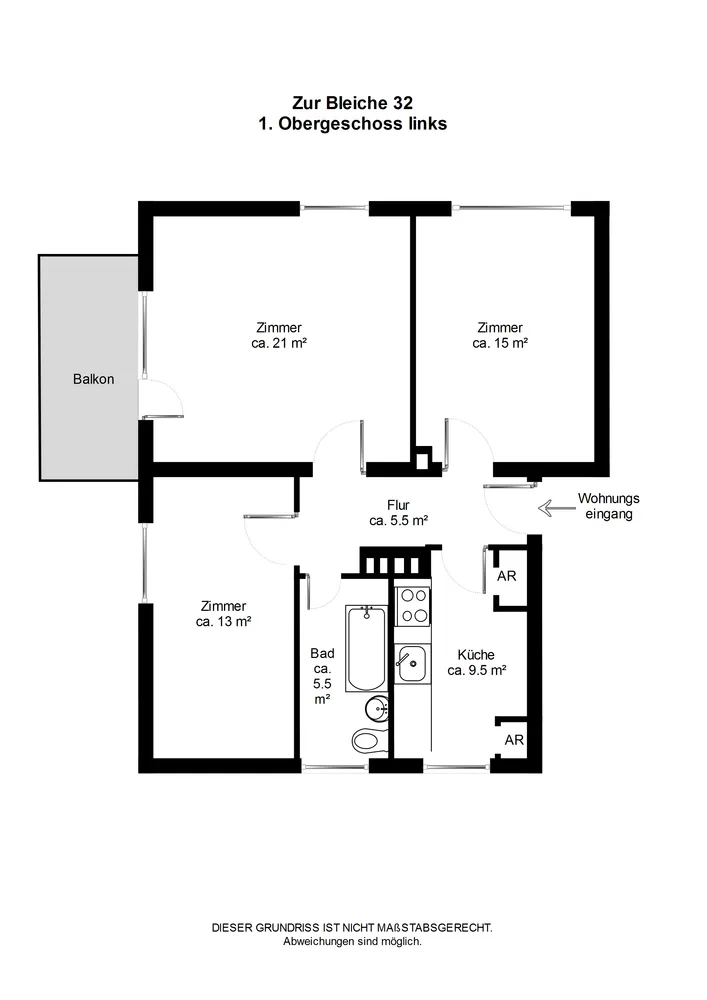 3 Zimmer Wohnung mit 71 m² in Flensburg – Bild 3