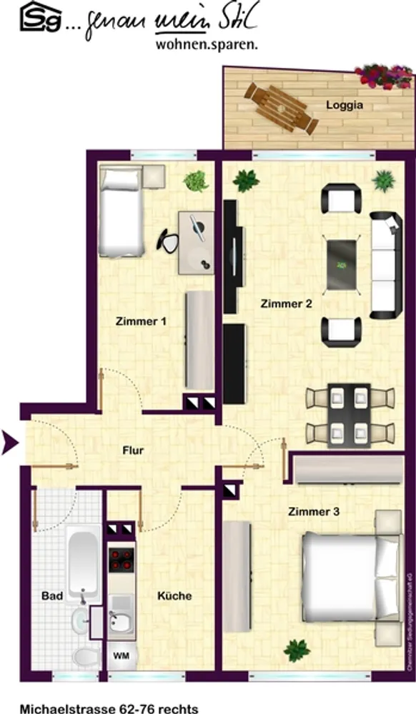 3 Zimmer Wohnung mit 59 m² in Chemnitz – Bild 4