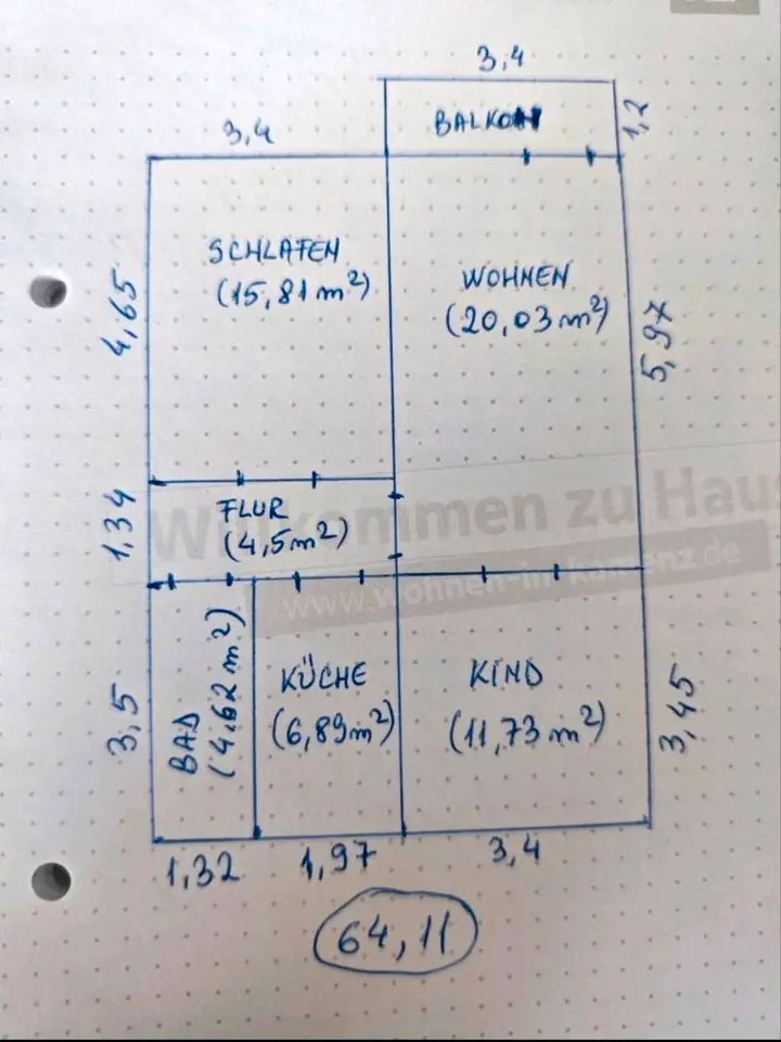 3 Zimmer Wohnung mit 64 m² in Kamenz – Bild 7