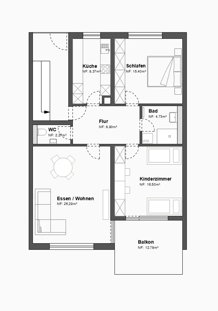 3 room apartment with 89 m² in Weingarten – Photo 8