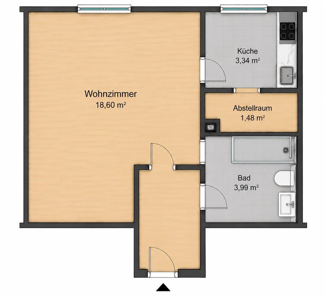 1 Zimmer Wohnung mit 31 m² in München – Bild 6