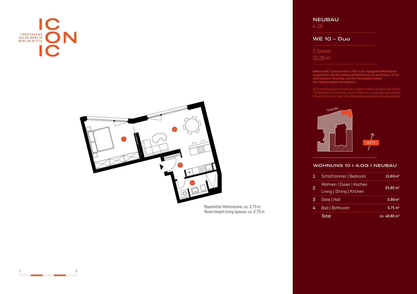 2 room apartment with 50 m² in Berlin – Photo 3