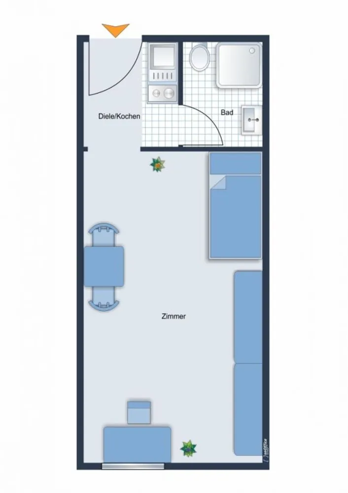 1 room apartment with 21 m² in Saarbrücken – Photo 2