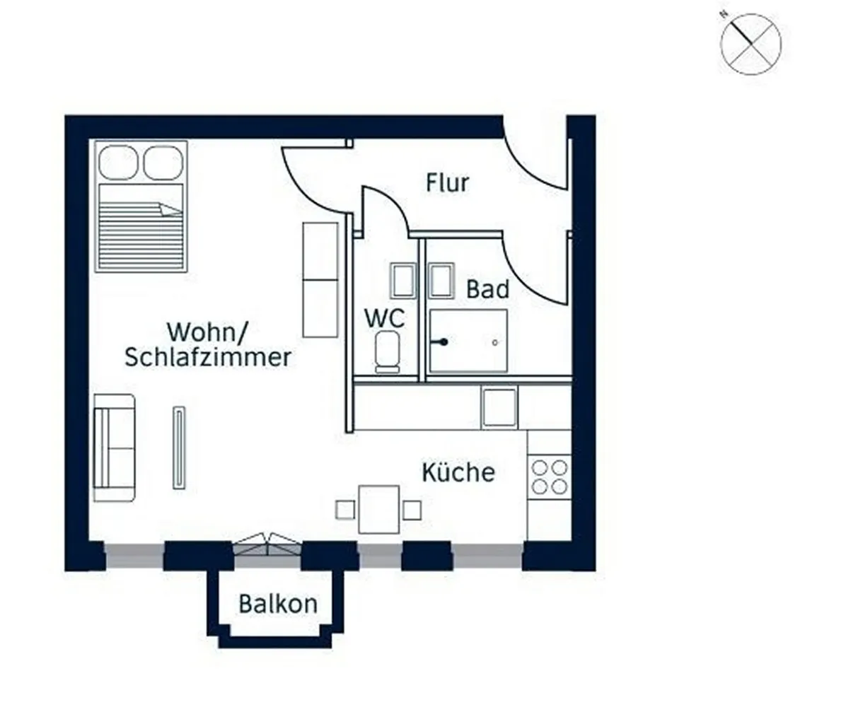 1 room apartment with 42 m² in Berlin – Photo 10