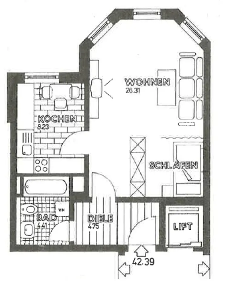 1 room apartment with 45 m² in Augsburg – Photo 6