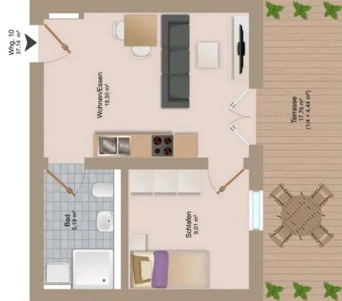 2 Zimmer Wohnung mit 42 m² in Straubing – Bild 9