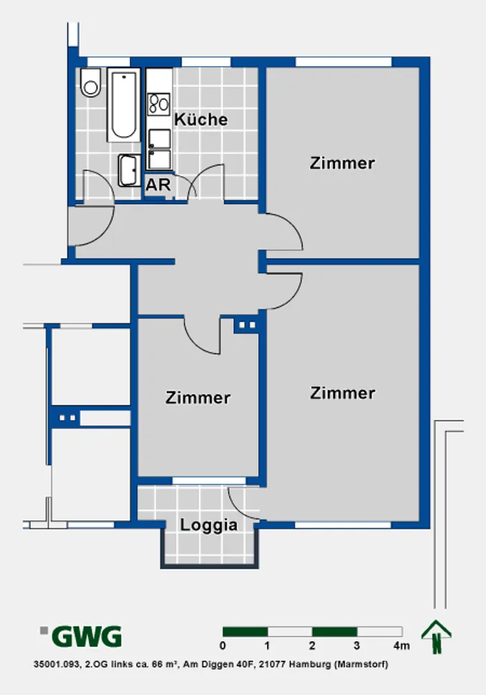 3 Zimmer Wohnung mit 66 m² in Hamburg – Bild 5
