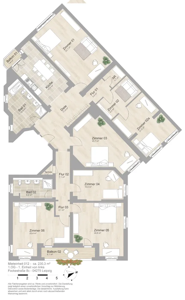 1 Zimmer Wohnung mit 37 m² in Leipzig – Bild 1